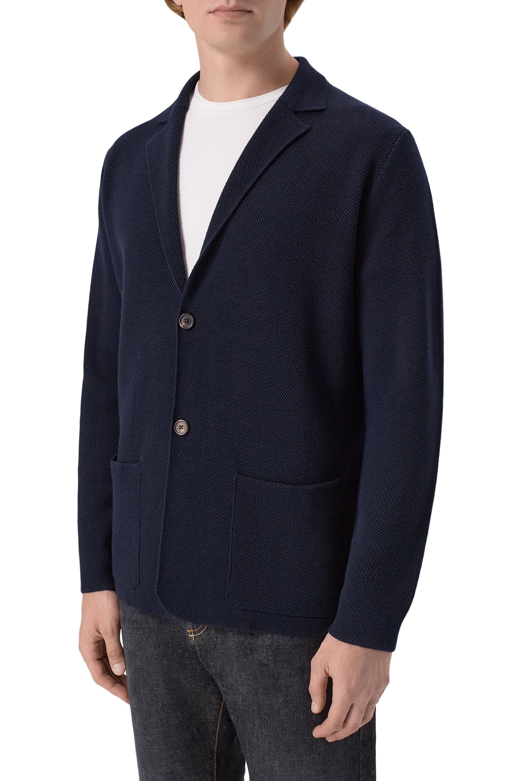 Шерстяной пиджак CORNELIANI темно-синего цвета по цене 97300 руб., арт. 28M588/2A25165, фото 3 Шерстяной пиджак CORNELIANI, арт. 28M588/2A25165, фото 3