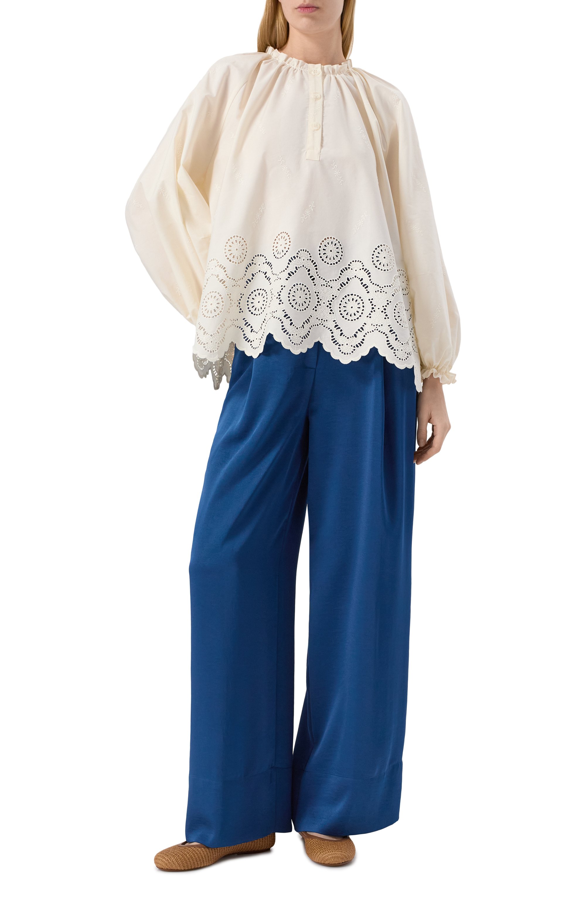 Хлопковая блузка VIKA GAZINSKAYA, арт. SS25-12208, фото 2