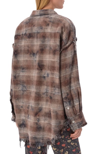 Хлопковая рубашка R13 серого цвета по цене 75900 руб., арт. R13WR075-R684B_001, фото 4 Хлопковая рубашка R13, арт. R13WR075-R684B_001, фото 4