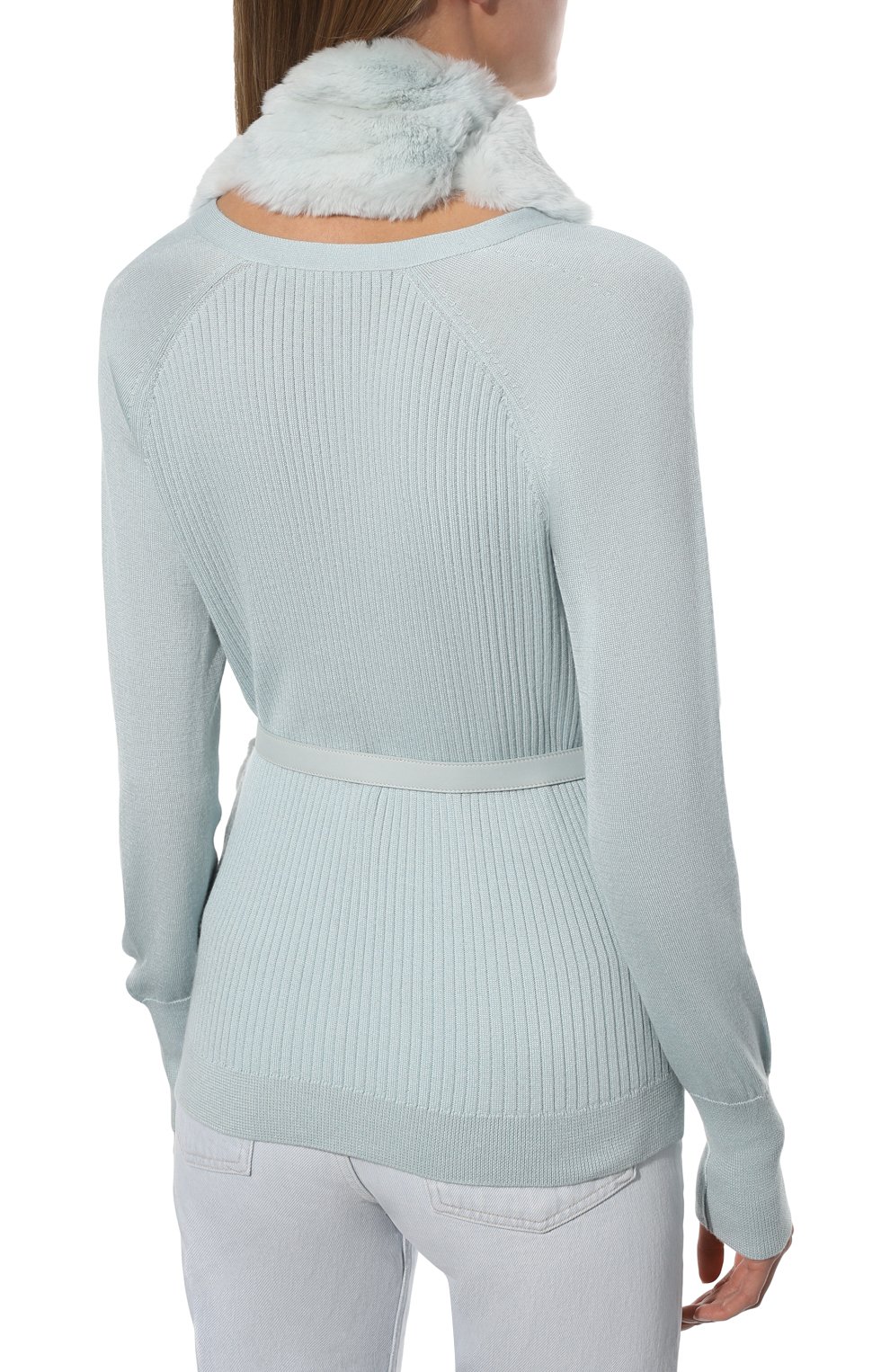 Кардиган с воротником из меха шиншиллы LORO PIANA, арт. FAF6112, фото 4