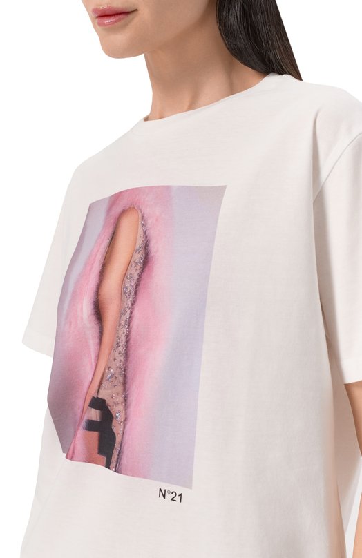 Хлопковая футболка N21 F051/6328_1 Белый  F051/6328_1 Фото 5