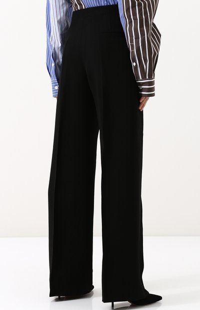 Однотонные широкие брюки из смеси вискозы и шелка CELINE, арт. 21T456928, фото 4