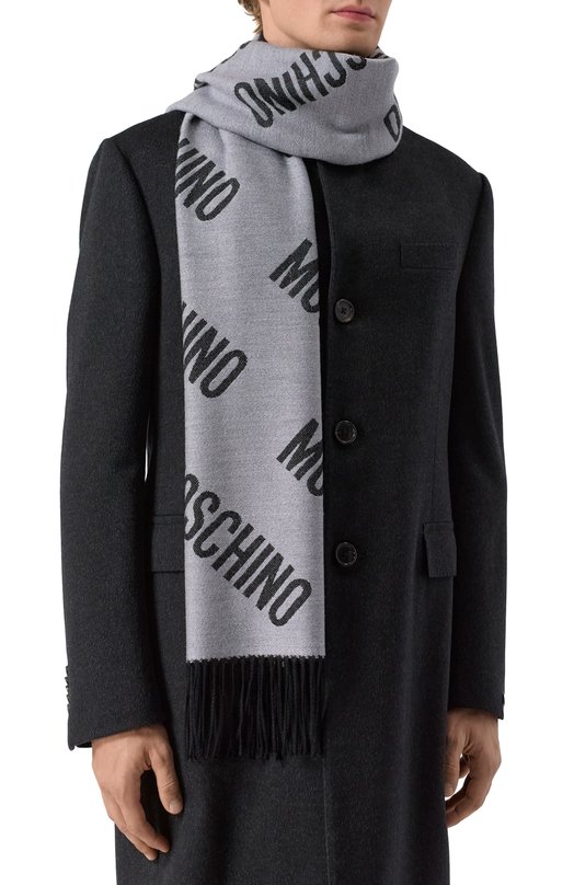 Шерстяной шарф Moschino 50234/M5873 Серый  50234/M5873 Фото 2