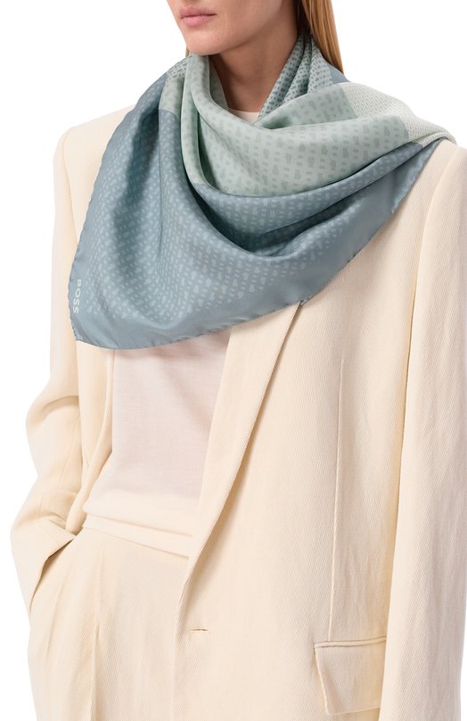 Шелковый платок BOSS 50536118 Голубой  50536118 Фото 2