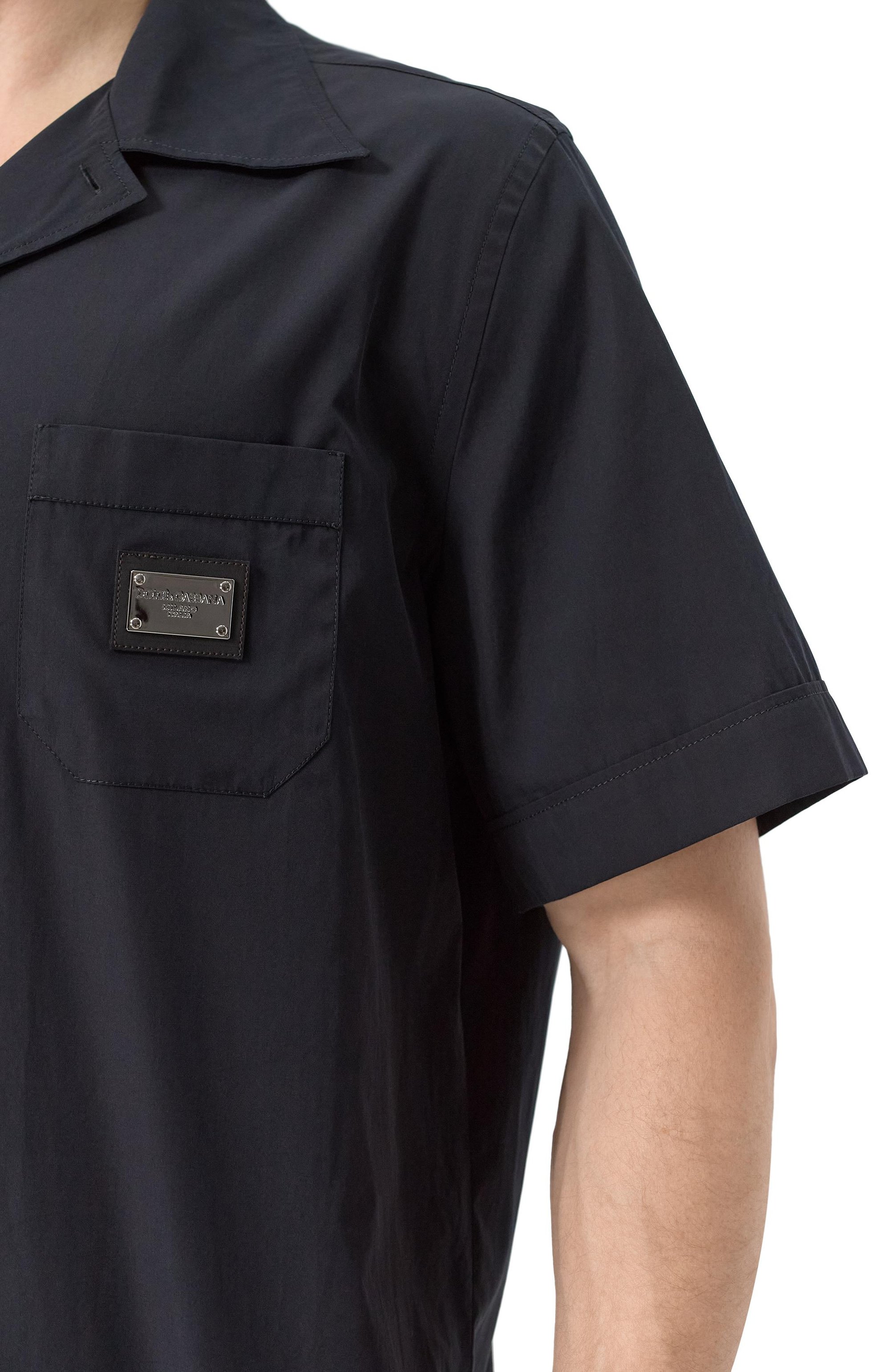 Хлопковая рубашка DOLCE & GABBANA черного цвета по цене 78450 руб., арт. G5JH9T/GK307, фото 5 Хлопковая рубашка DOLCE & GABBANA, арт. G5JH9T/GK307, фото 5