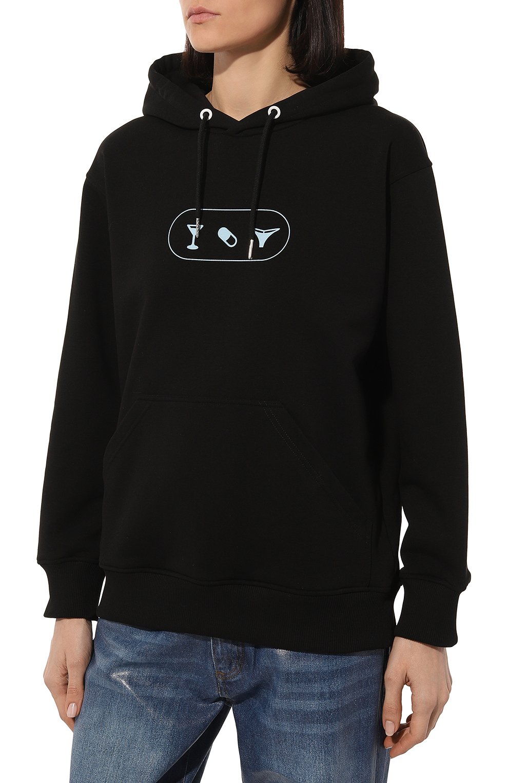 Хлопковое худи SUBTERRANEI черного цвета по цене 30000 руб., арт. P23subss23-029, фото 3 Хлопковое худи SUBTERRANEI, арт. P23subss23-029, фото 3