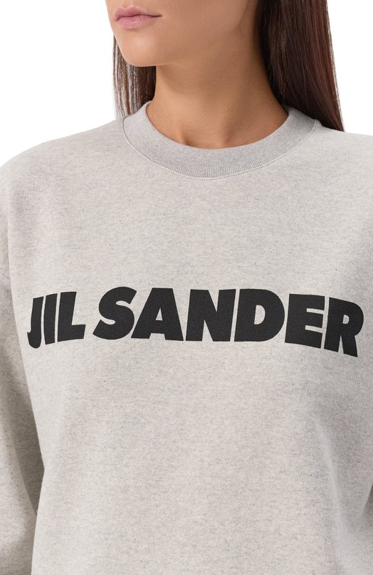 Хлопковый свитшот Jil Sander J53GU0003/J20010 Серый  J53GU0003/J20010 Фото 5