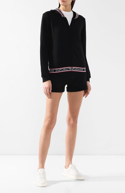 Хлопковый кардиган EMPORIO ARMANI черного цвета по цене 17400 руб., арт. 164076/9P287, фото 2 Хлопковый кардиган EMPORIO ARMANI, арт. 164076/9P287, фото 2