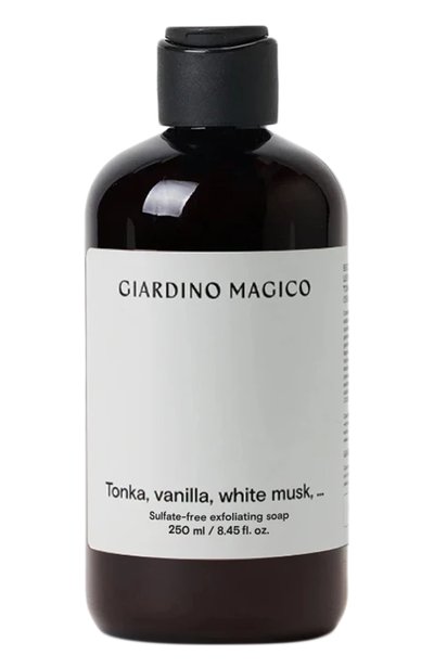 Бессульфатное жидкое мыло с микрогранулами кремния tonka, vanilla, white musk,… (250ml) GIARDINO MAGICO, арт. 4640200325679