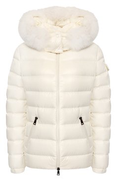 Женский пуховик badyfur MONCLER белого цвета, арт. E2-093-46314-25-C0061 | Фото 1 (Материал подклада: Синтетический материал; Статус проверки: Проверена категория, Проверено; Материал внешний: Синтетический материал; Длина (верхняя одежда): Короткие; Материал утеплителя: Пух и перо; Рукава: Длинные; Кросс-КТ: Пуховик; Стили: Спорт-шик; Материал сплава: Проставлено, Проверено; Драгоценные камни: Проставлено)