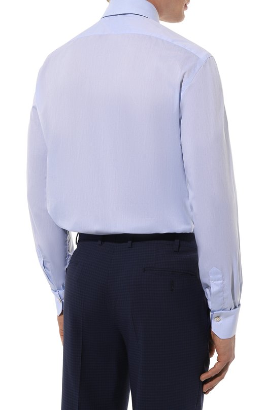 Хлопковая сорочка Kiton UCIH06145 Голубой  UCIH06145 Фото 5