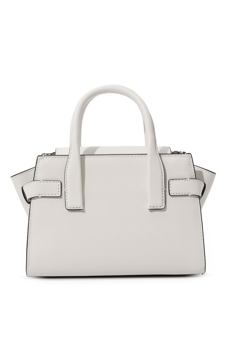 Женская сумка carmen MICHAEL MICHAEL KORS белого цвета, арт. 35S2SNMS5L | Фото 6 (Размер: small; Ремень/цепочка: На ремешке; Сумки-технические: Сумки top-handle; Материал: Экокожа)