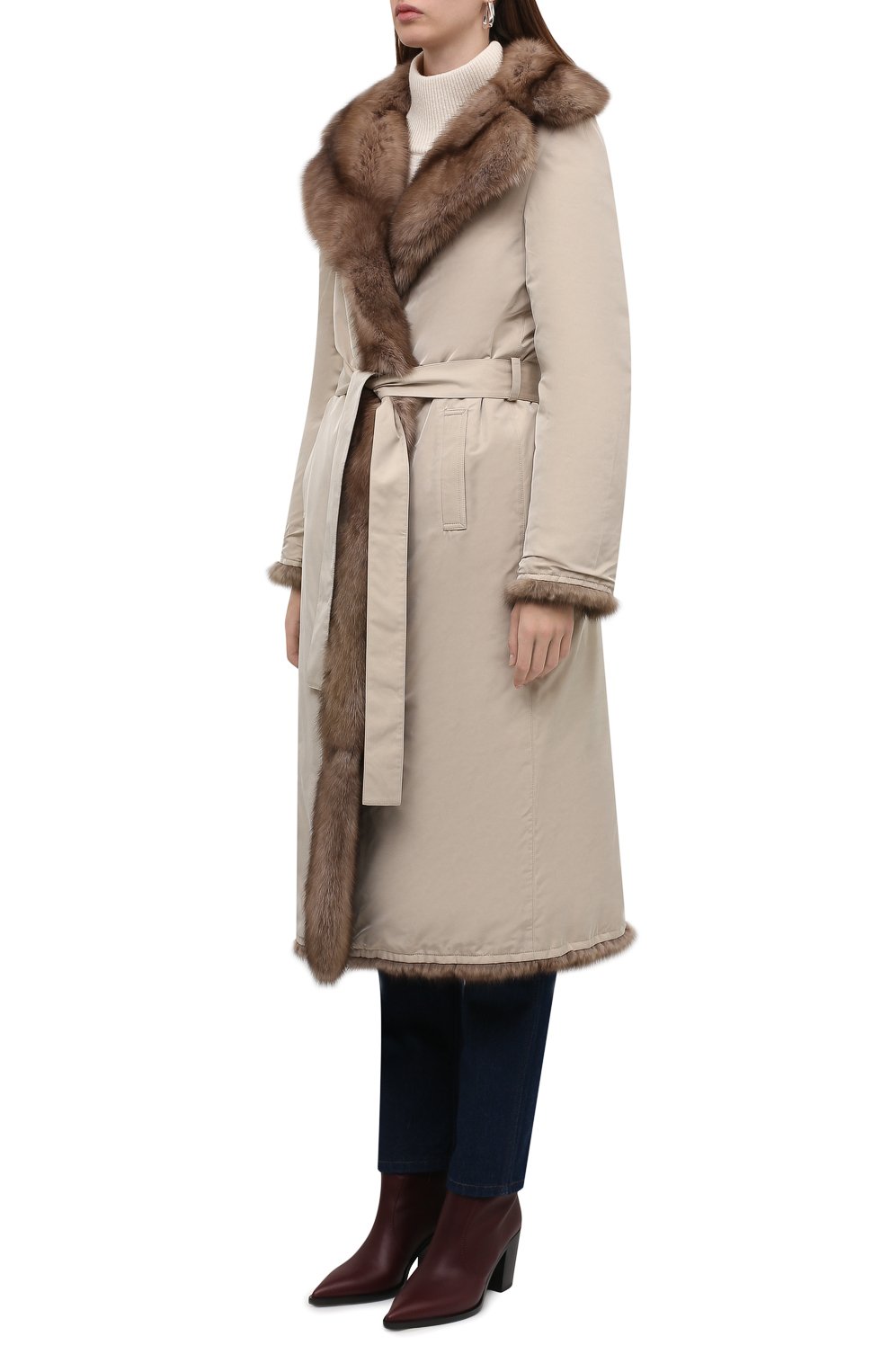 Двусторонняя шуба из соболя YVES SALOMON, арт. 22WYM33420ZIRV, фото 6