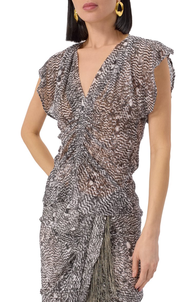 Топ из вискозы и шелка ISABEL MARANT, арт. HT0228FC/C1J06I, фото 3