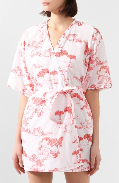 Хлопковый халат LE CHAT белого цвета по цене 14530 руб., арт. HARMATTAN860, фото 3 Хлопковый халат LE CHAT, арт. HARMATTAN860, фото 3