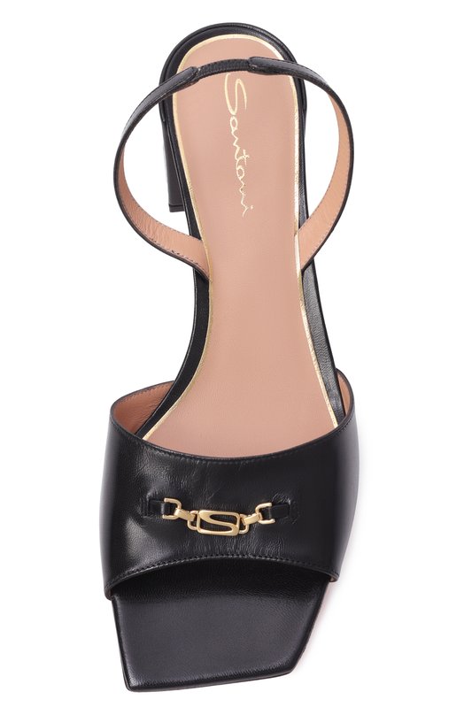 Кожаные босоножки Santoni WHPG72055HA2NWLN Чёрный  WHPG72055HA2NWLN Фото 6