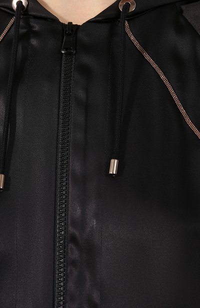 Бомбер с капюшоном BRUNELLO CUCINELLI черного цвета по цене 199000 руб., арт. M0H98DV506, фото 5 Бомбер с капюшоном BRUNELLO CUCINELLI, арт. M0H98DV506, фото 5