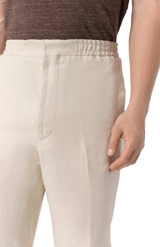 Льняные шорты Corneliani 254593-2514108 Кремовый  254593-2514108 Фото 5