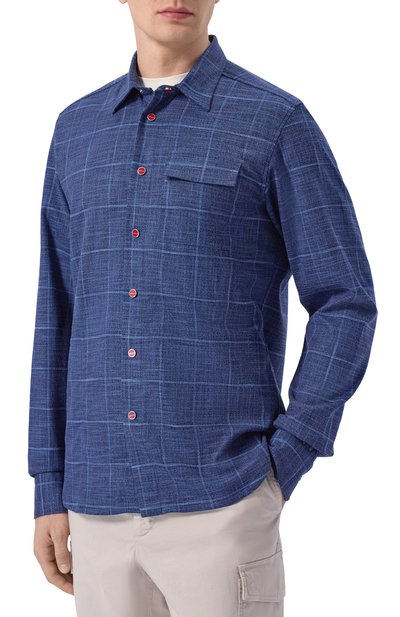 Рубашка из шерсти и шелка KITON, арт. UMCBUBAK0627G, фото 3