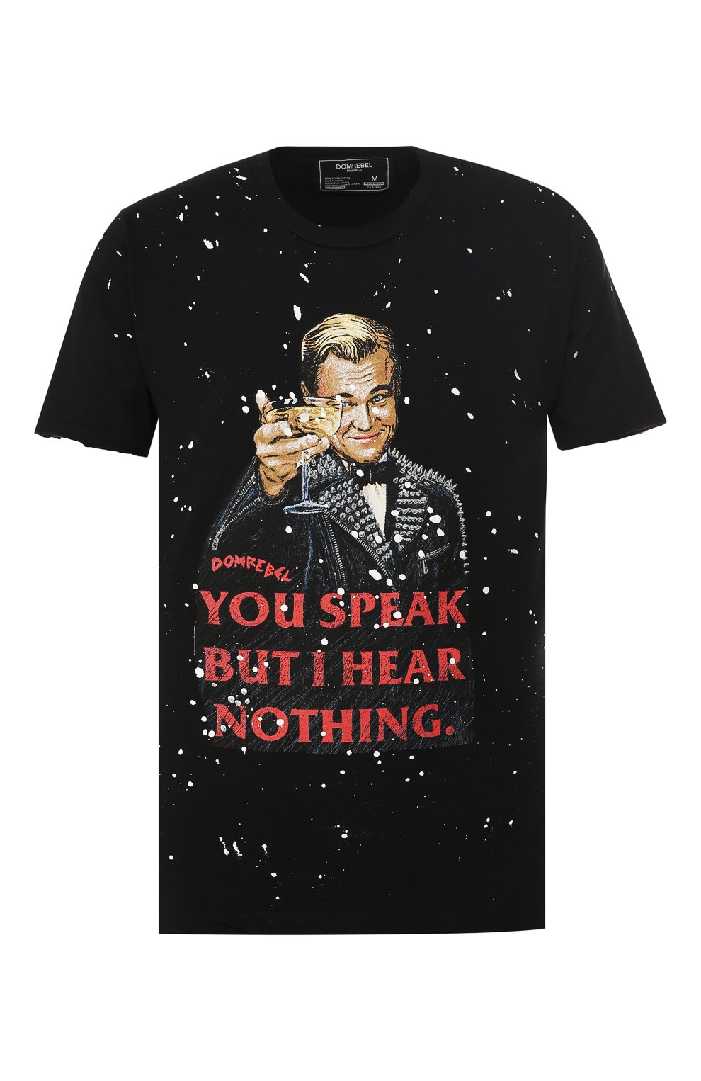 Хлопковая футболка DOMREBEL черного цвета по цене 18700 руб., арт. CHEERS/T-SHIRT/PAINT, фото 1 Хлопковая футболка DOMREBEL, арт. CHEERS/T-SHIRT/PAINT, фото 1
