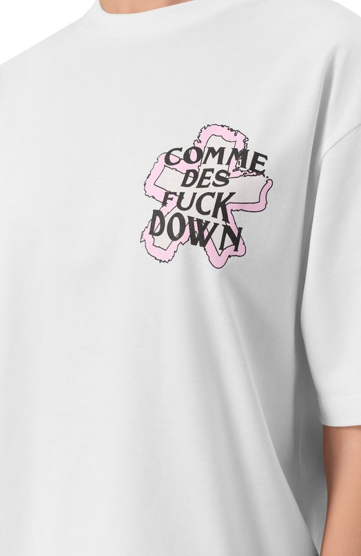 Хлопковая футболка Comme des Fuckdown CFABW01323 Белый  CFABW01323 Фото 5