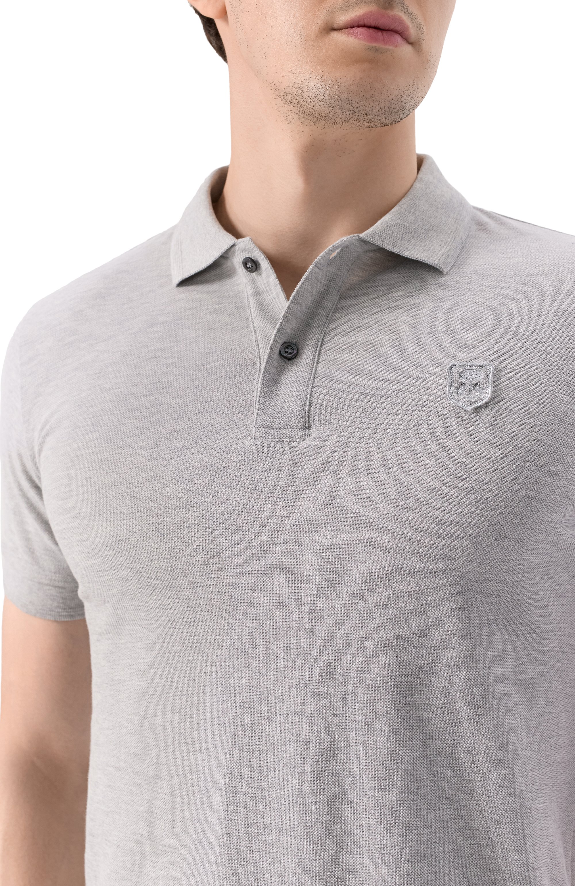 Хлопковое поло CORNELIANI серого цвета по цене 31500 руб., арт. 25G570-2525045, фото 5 Хлопковое поло CORNELIANI, арт. 25G570-2525045, фото 5