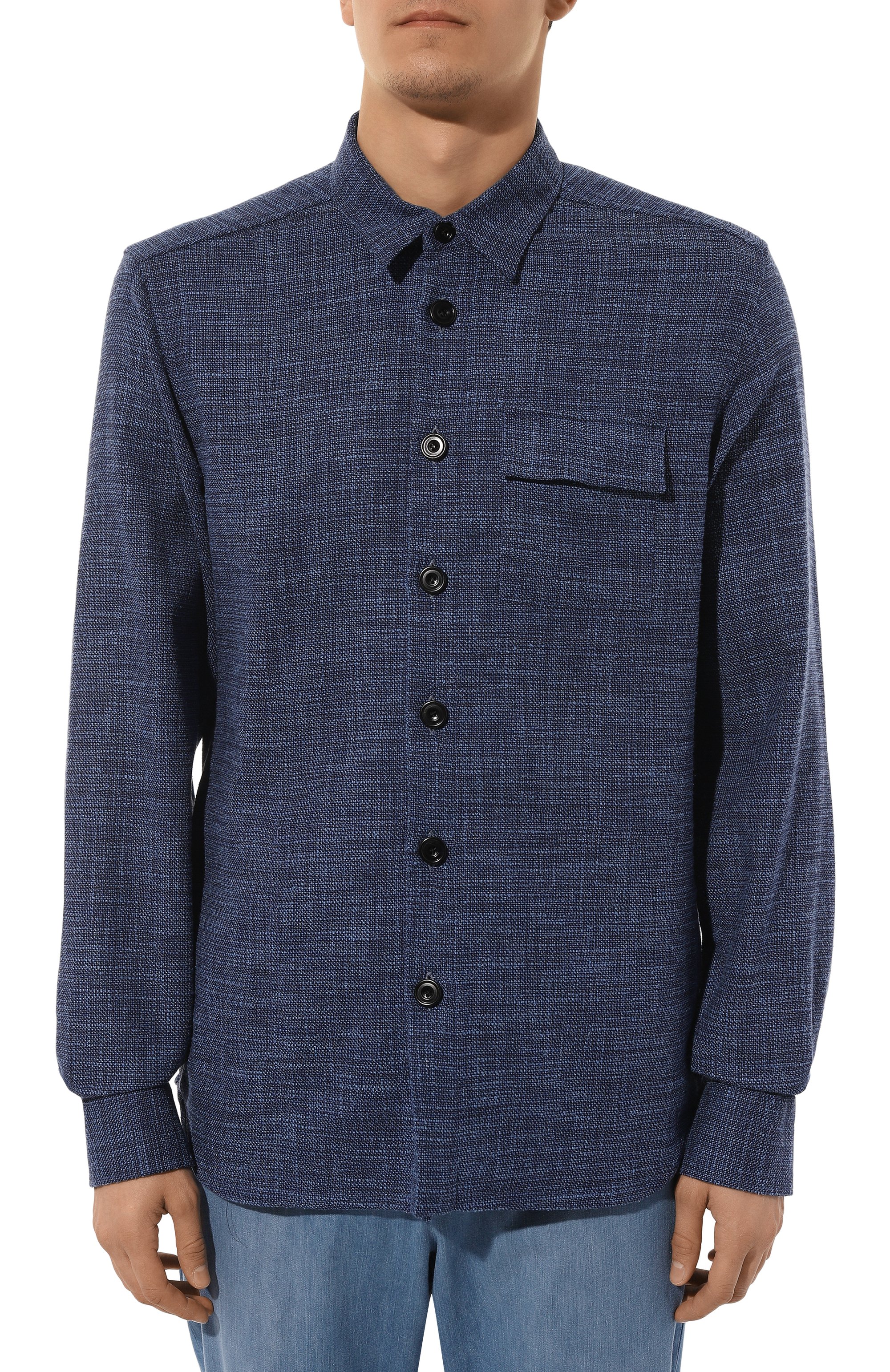 Рубашка из шерсти и шелка KITON, арт. UMCBUBAK0643C, фото 3