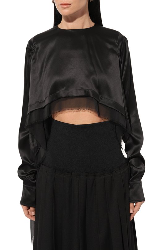 Шелковый топ Ann Demeulemeester 2402-W-T022-FA134-099 Чёрный  2402-W-T022-FA134-099 Фото 3