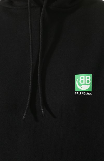 Хлопковое худи BALENCIAGA черного цвета по цене 56400 руб., арт. 578135/THV64, фото 5 Хлопковое худи BALENCIAGA, арт. 578135/THV64, фото 5