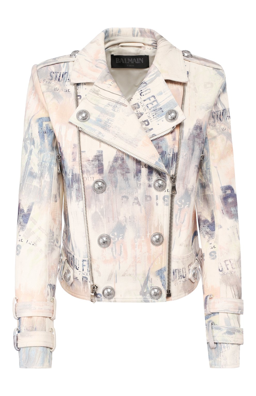 Кожаная куртка BALMAIN разноцветного цвета по цене 358000 руб., арт. SF28337/I248, фото 1 Кожаная куртка BALMAIN, арт. SF28337/I248, фото 1