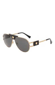 Женские солнцезащитные очки VERSACE черного цвета, арт. 2252-100287 | Фото 1 (Региональные ограничения белый список (Axapta Mercury): Не проставлено; Нос: Не проставлено; Кросс-КТ: С/з-унисекс; Тип очков: С/з; Материал: Металл; Оптика Гендер: оптика-унисекс; Очки форма: Авиаторы)