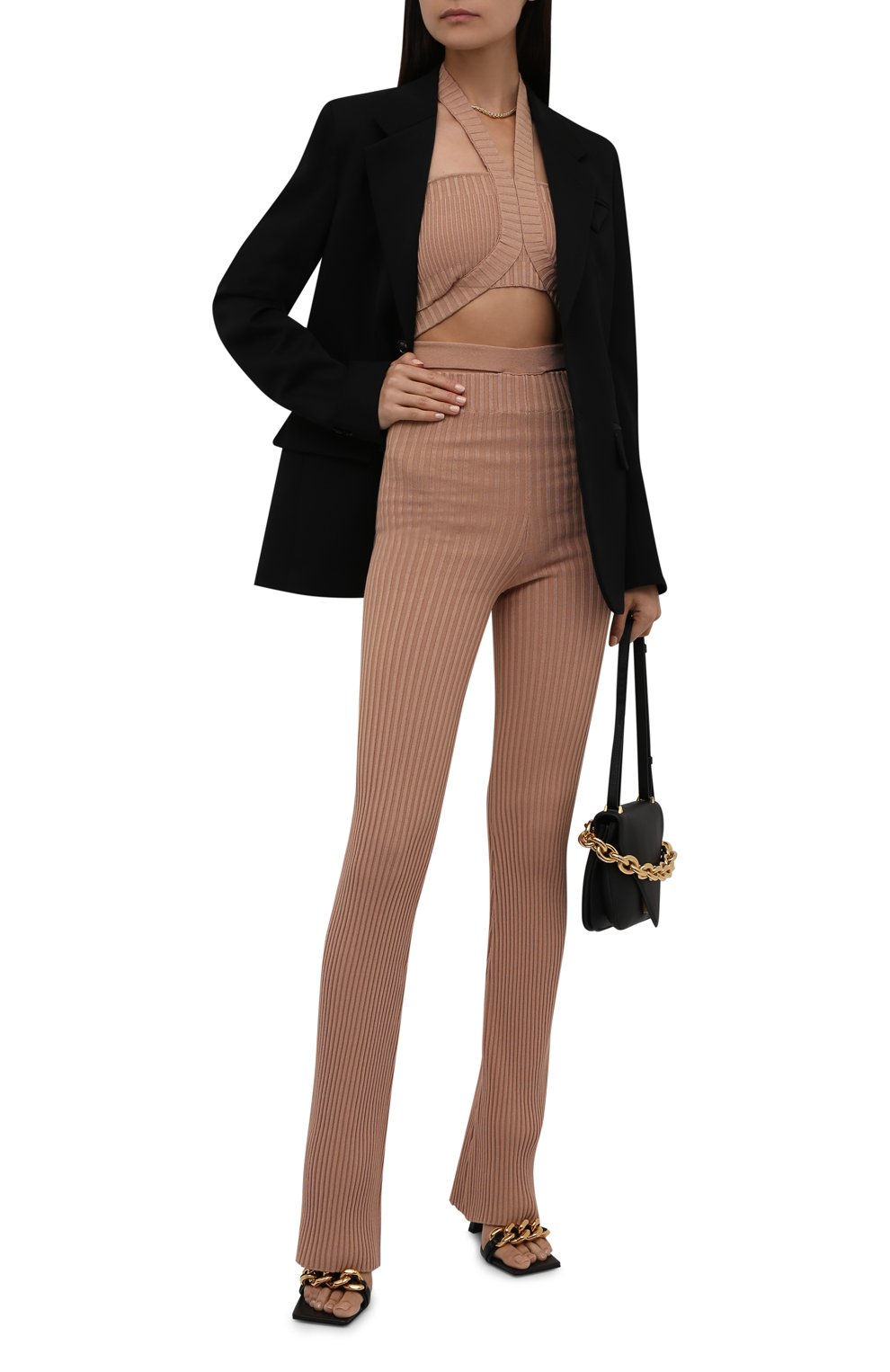 Бра-топ ANDREADAMO бежевого цвета по цене 41400 руб., арт. ADFW21T007031476, фото 2 Бра-топ ANDREADAMO, арт. ADFW21T007031476, фото 2