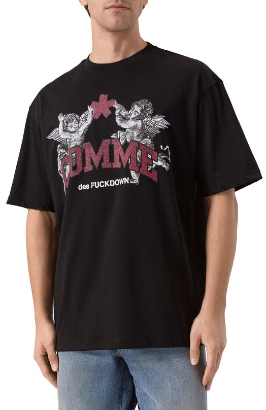 Хлопковая футболка Comme des Fuckdown CFABM01827 Чёрный  CFABM01827 Фото 3