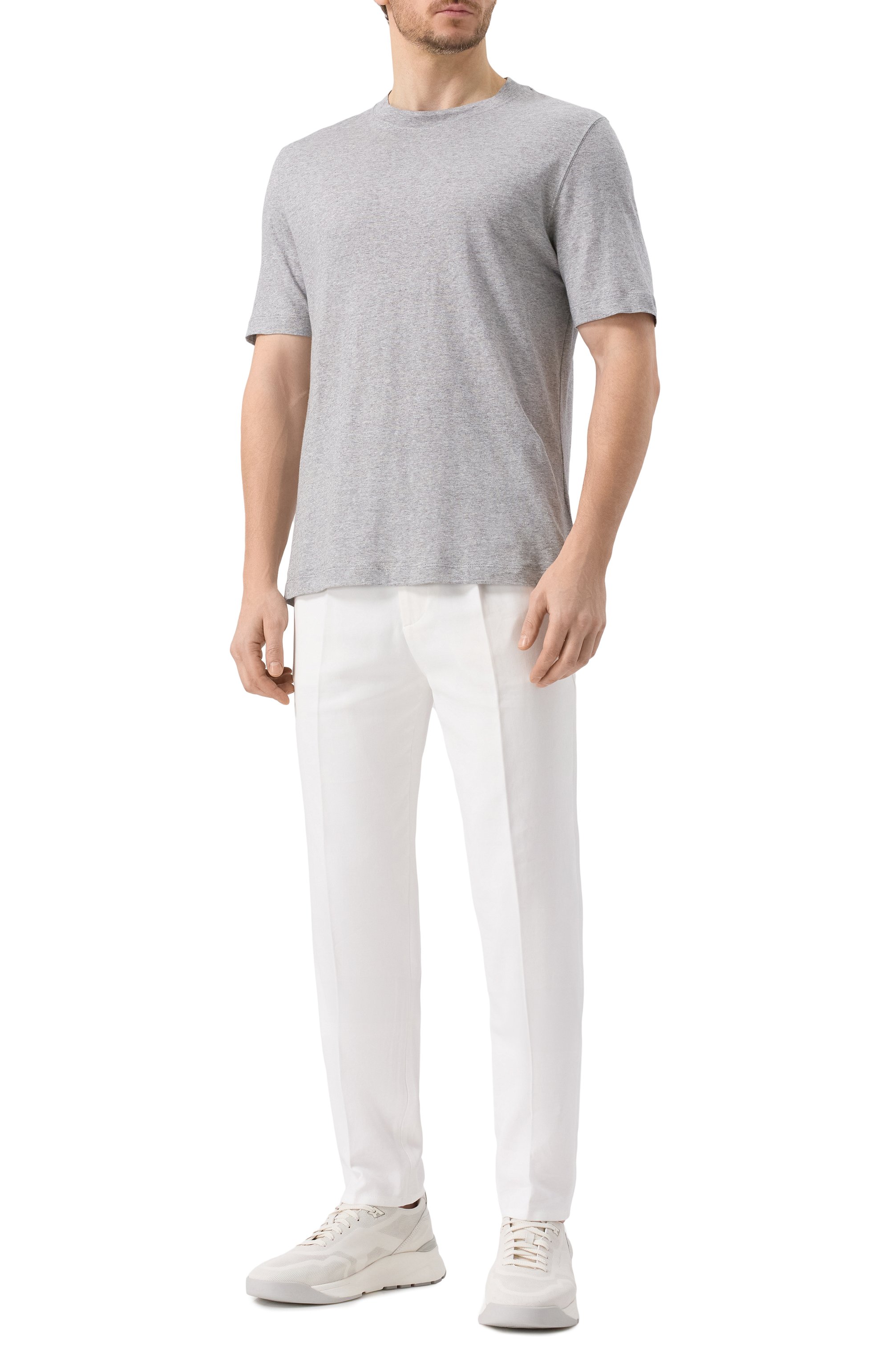 Футболка изо льна и хлопка BRUNELLO CUCINELLI, арт. MW8351308, фото 2