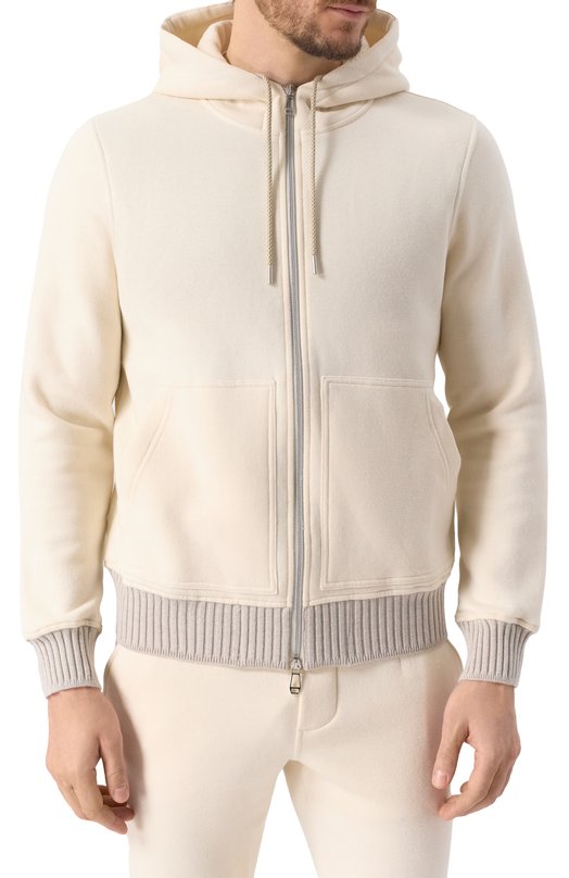 Толстовка из хлопка и кашемира MVST 15M429.FW00.MUST./58-62 Кремовый  15M429.FW00.MUST./58-62 Фото 3