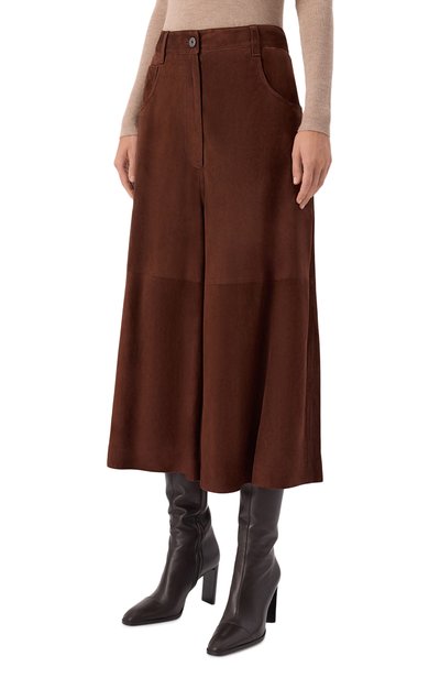 Замшевые кюлоты BRUNELLO CUCINELLI коричневого цвета по цене 659500 руб., арт. MPCLFP9323, фото 3 Замшевые кюлоты BRUNELLO CUCINELLI, арт. MPCLFP9323, фото 3