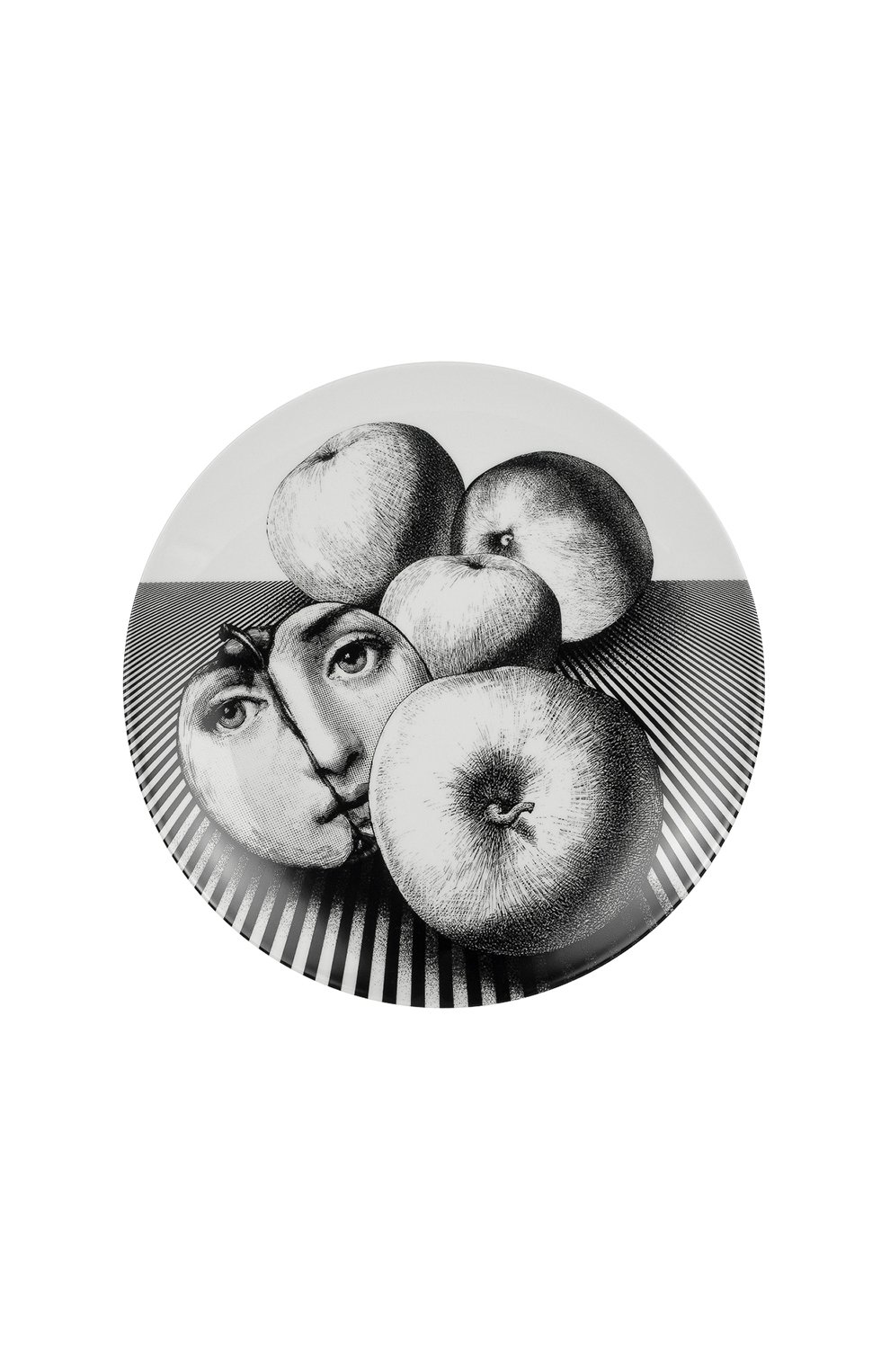 Декоративная тарелка tema e variazioni n.390 FORNASETTI черно-белого цвета по цене 22500 руб., арт. PTV390X, фото 1 Декоративная тарелка tema e variazioni n.390 FORNASETTI, арт. PTV390X, фото 1