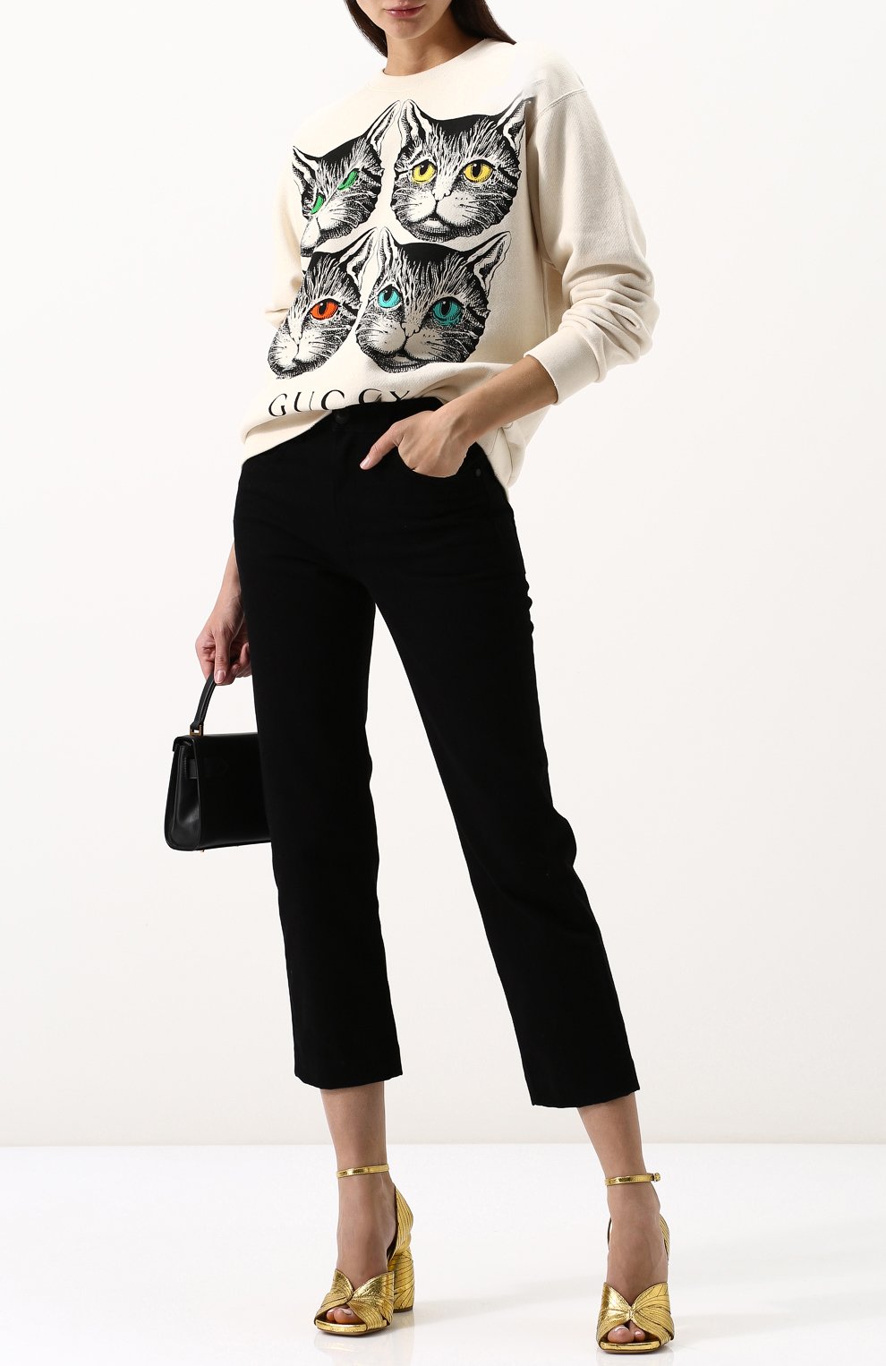 Хлопковый пуловер с круглым вырезом и принтом GUCCI, арт. 469250/X3L92, фото 2