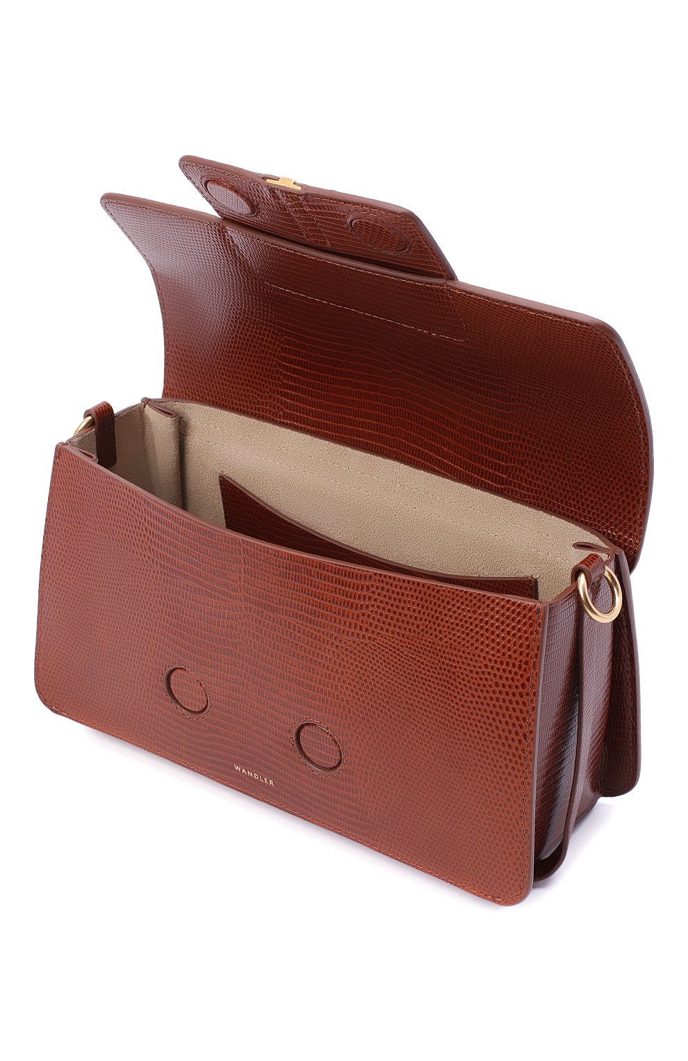 Сумка georgia WANDLER коричневого цвета по цене 81800 руб., арт. GE0RGIA BAG LIZARD, фото 4 Сумка georgia WANDLER, арт. GE0RGIA BAG LIZARD, фото 4