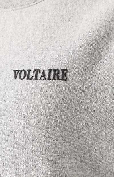 Хлопковый свитшот ZADIG AND VOLTAIRE серого цвета по цене 16950 руб., арт. SJTS7102F, фото 5 Хлопковый свитшот ZADIG AND VOLTAIRE, арт. SJTS7102F, фото 5