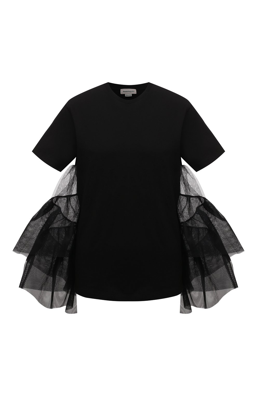 Хлопковая футболка ALEXANDER MCQUEEN черного цвета по цене 56550 руб., арт. 654009/QLAAA, фото 1 Хлопковая футболка ALEXANDER MCQUEEN, арт. 654009/QLAAA, фото 1