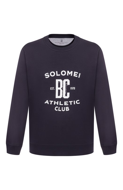 Хлопковый свитшот Brunello Cucinelli MW8633380G Синий MW8633380G