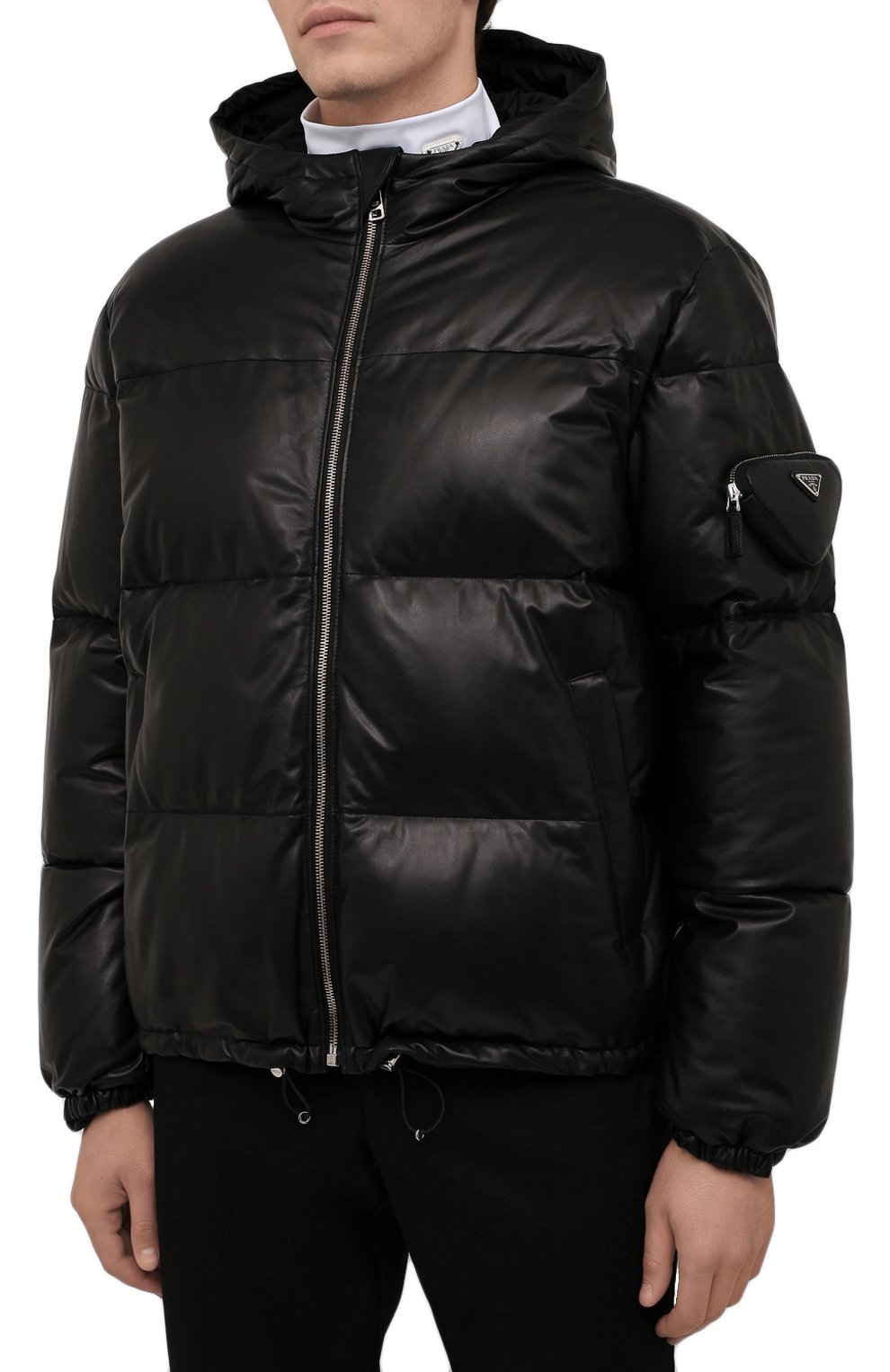 Кожаный пуховик PRADA, арт. UPW400-JHI-F0002, фото 3