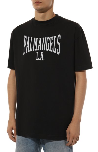 Хлопковая футболка PALM ANGELS, арт. PMAA001F24JER005, фото 3