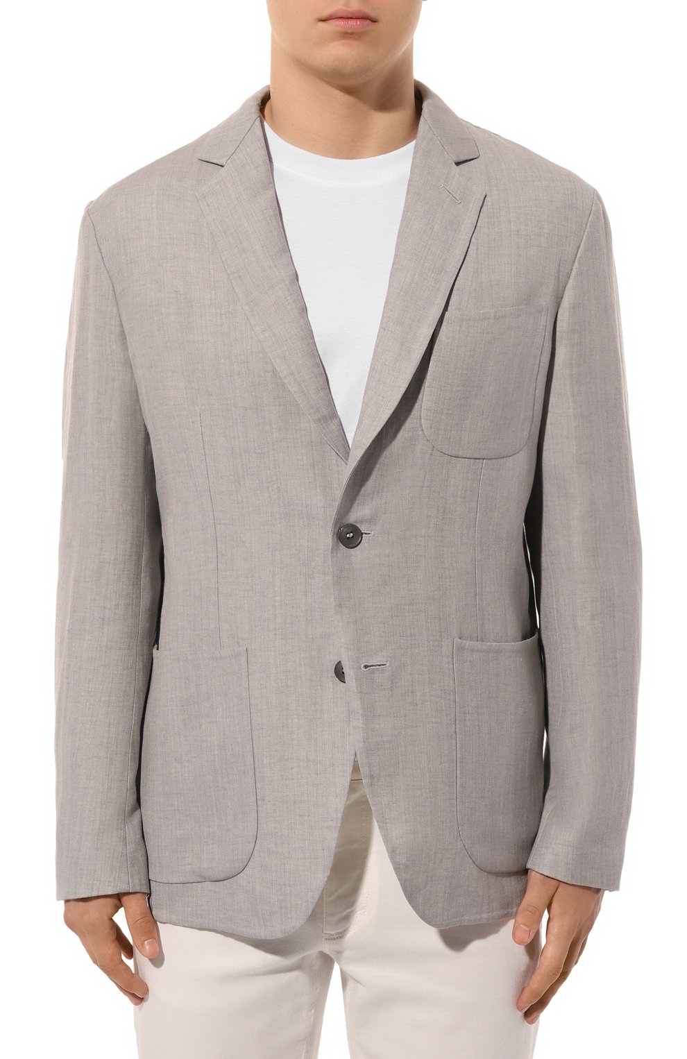 Пиджак изо льна и шерсти BRIONI, арт. SGPC0LPB106, фото 4
