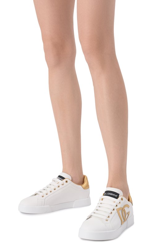 Кожаные кеды Portofino Dolce & Gabbana CK2331/AD780 Белый  CK2331/AD780 Фото 3