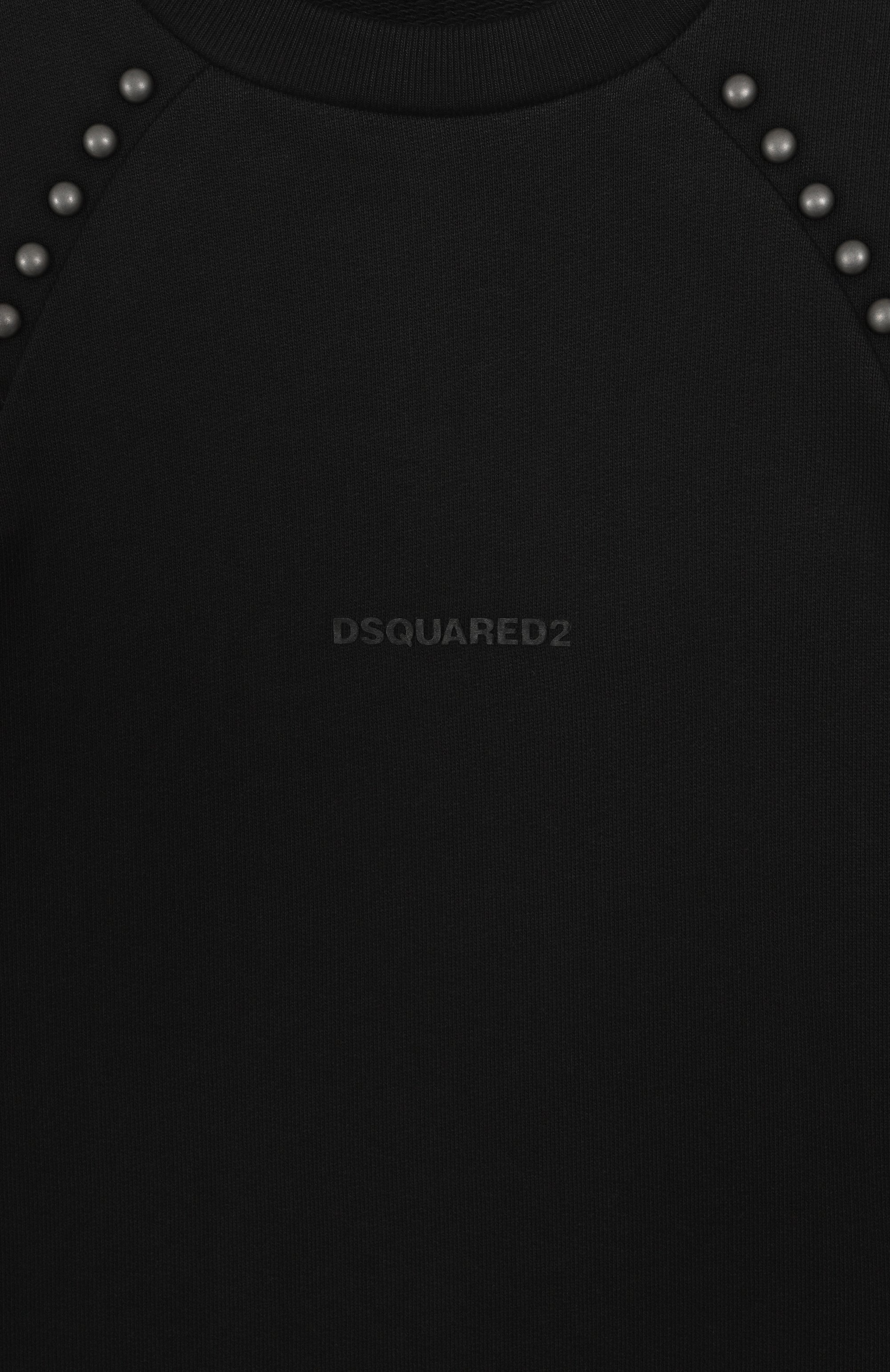 Хлопковый свитшот DSQUARED2 черного цвета по цене 25400 руб., арт. DQ3002/D00ZF, фото 3 Хлопковый свитшот DSQUARED2, арт. DQ3002/D00ZF, фото 3