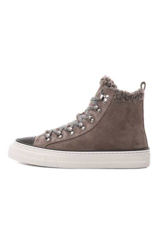Замшевые кеды Brunello Cucinelli MZSFG3095 Серый  MZSFG3095 Фото 4