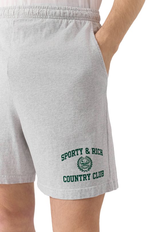Хлопковые шорты Sporty and Rich SH039606218GY03 Серый  SH039606218GY03 Фото 5