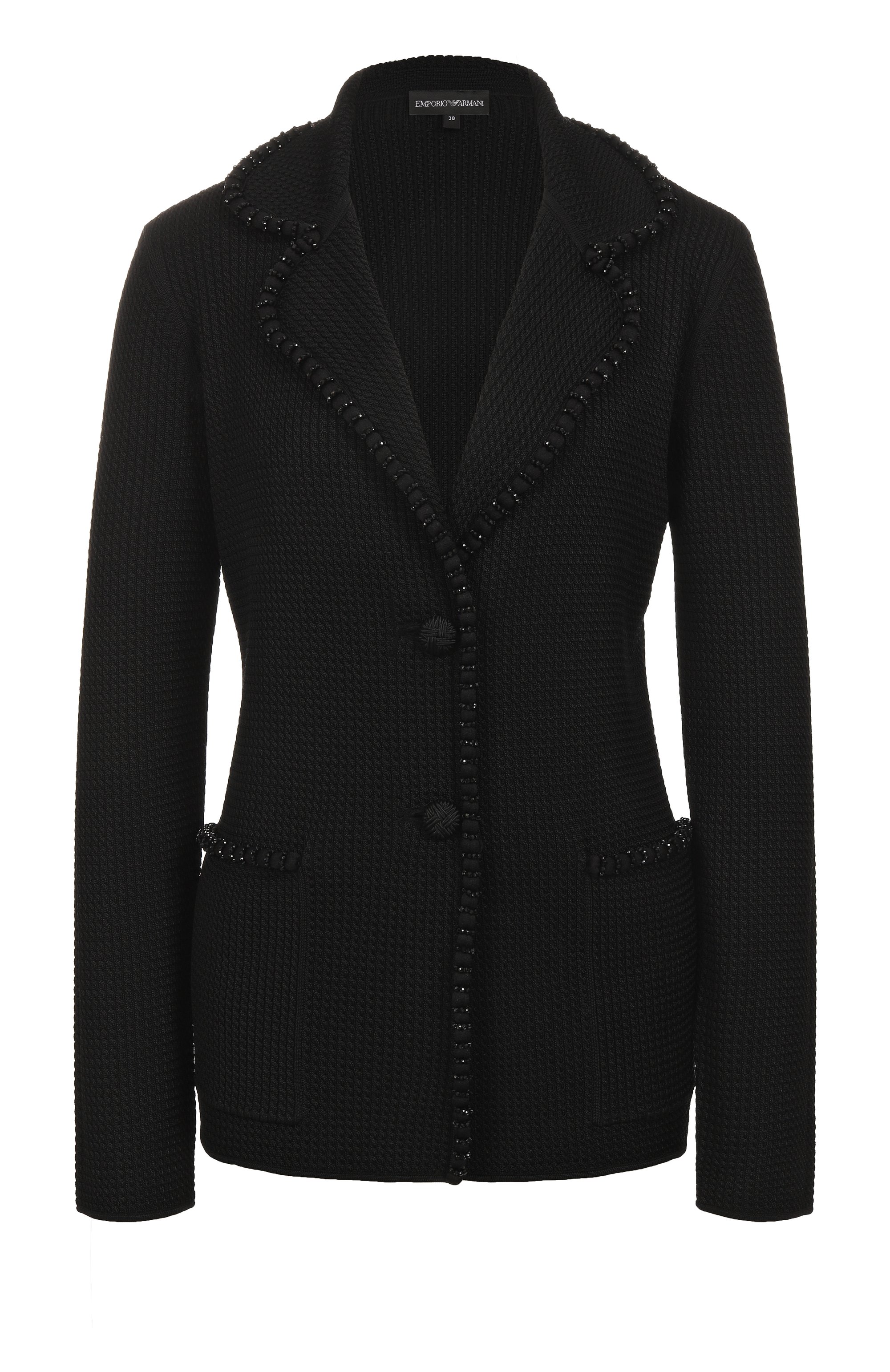 Жакет EMPORIO ARMANI черного цвета по цене 94600 руб., арт. EW000934/AF15112, фото 1 Жакет EMPORIO ARMANI, арт. EW000934/AF15112, фото 1